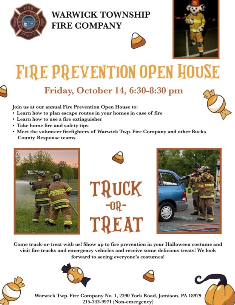 Fire Prevention Open House Warwick Township, Bucks County